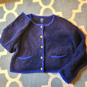 Gap Blue Navy knit cardigan crop jacket size M/L